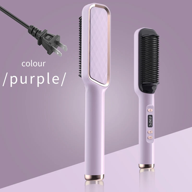 Electric Hot Comb Multifunctional Straight Hair Straightener Comb Negative Ion Anti-Scalding Styling Tool Straightening Brush Raynovia