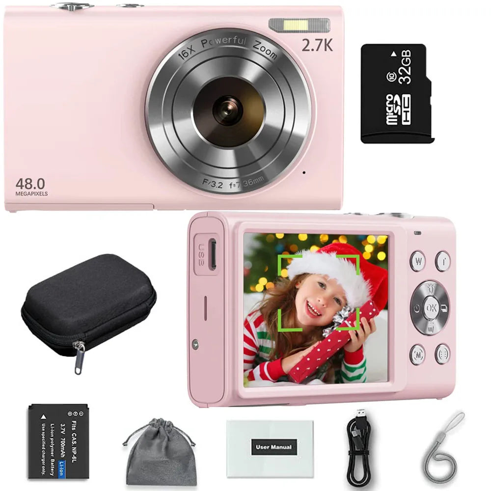 4K Digital Camera Autofocus Vlogging Camera HD 48MP with 2.8" Large Screen Camcorder Camera for Photography for Kid Adult Raynovia