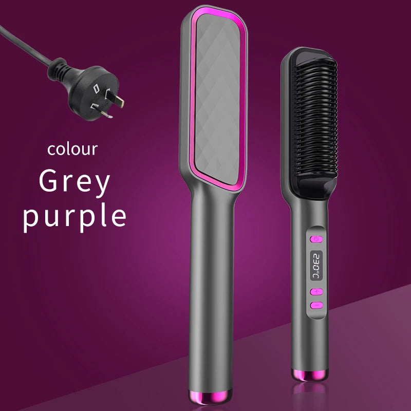 Electric Hot Comb Multifunctional Straight Hair Straightener Comb Negative Ion Anti-Scalding Styling Tool Straightening Brush Raynovia