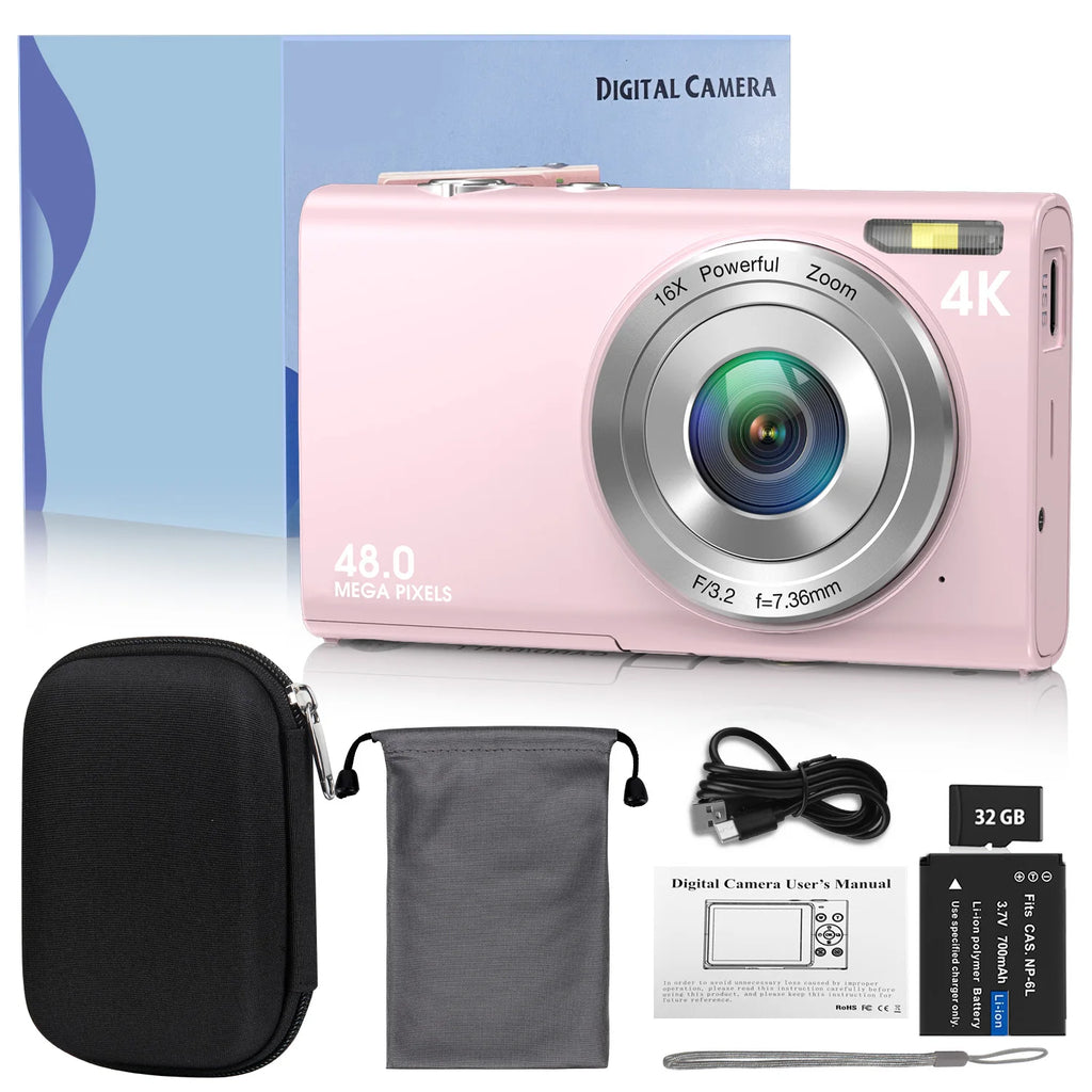 4K Digital Camera Autofocus Vlogging Camera HD 48MP with 2.8" Large Screen Camcorder Camera for Photography for Kid Adult Raynovia