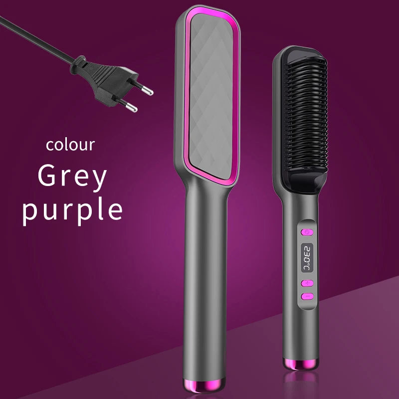 Electric Hot Comb Multifunctional Straight Hair Straightener Comb Negative Ion Anti-Scalding Styling Tool Straightening Brush Raynovia
