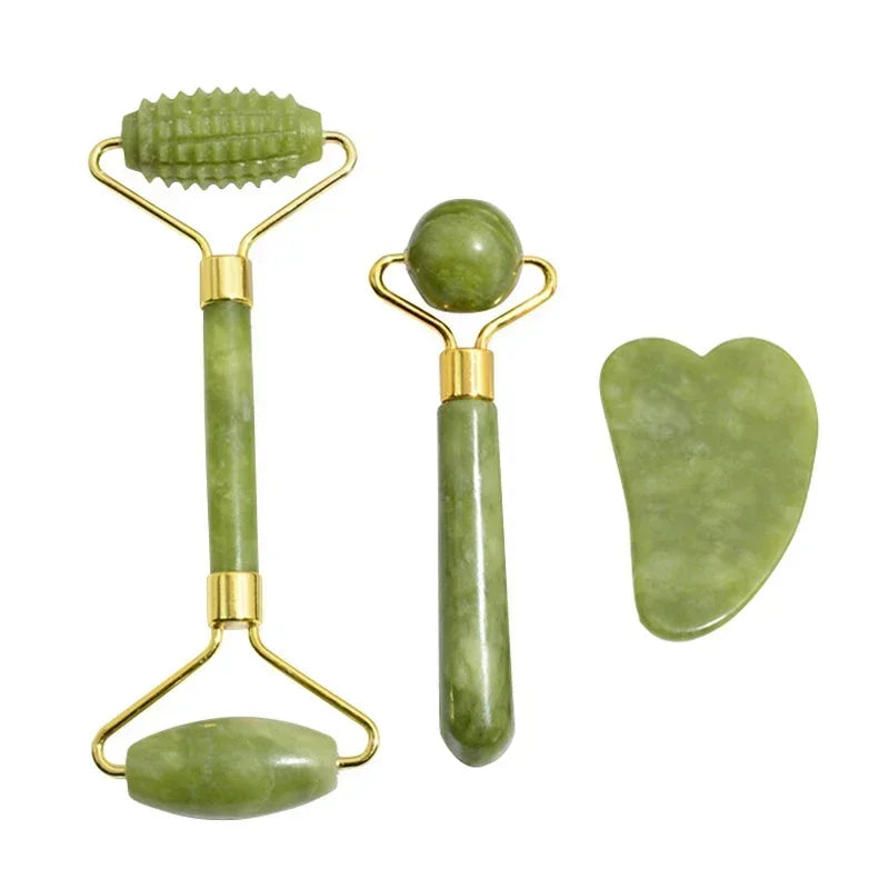 Natural Jade Roller Face Gua Sha Natural Stone Body Neck Massager Acupoint Eye Care Spa Massage Tools Massage Visage Lifting Raynovia