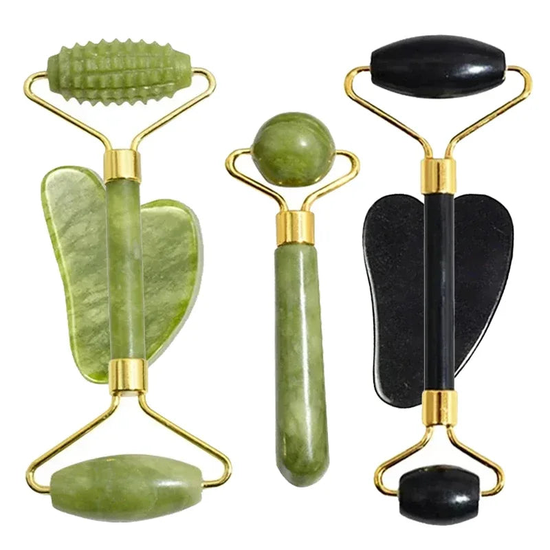 Natural Jade Roller Face Gua Sha Natural Stone Body Neck Massager Acupoint Eye Care Spa Massage Tools Massage Visage Lifting Raynovia