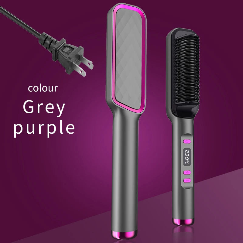 Electric Hot Comb Multifunctional Straight Hair Straightener Comb Negative Ion Anti-Scalding Styling Tool Straightening Brush Raynovia