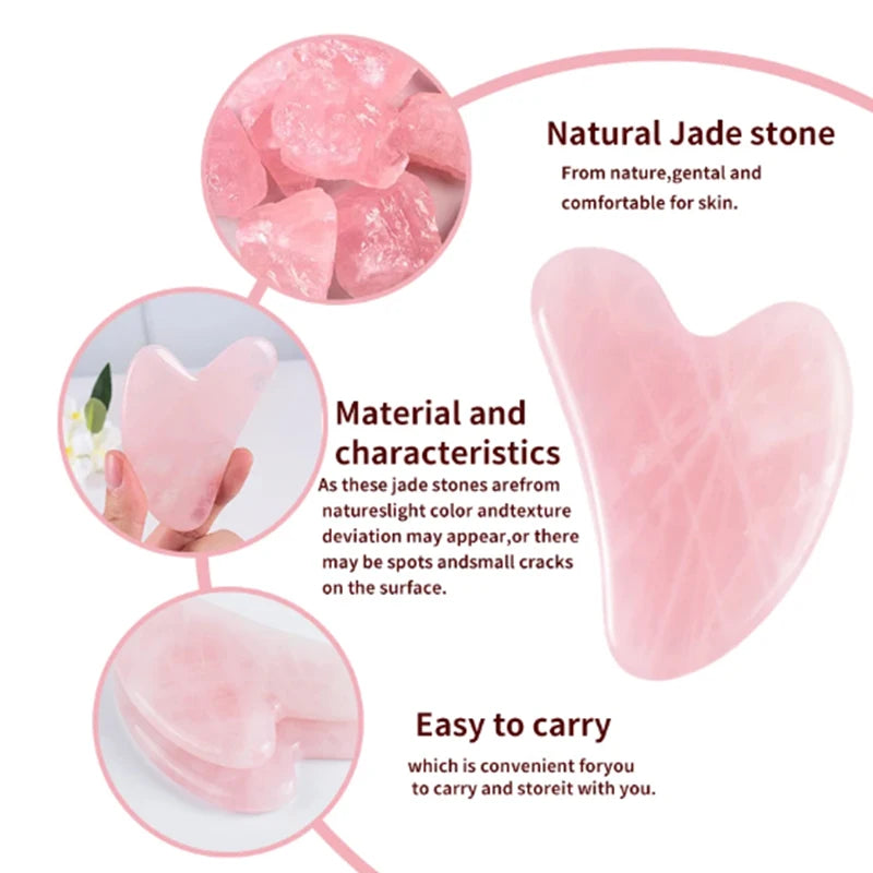 Natural Stone GuaSha Jade Facial Beauty Scraping Massage Tools Firm Skin Care Face Gua Sha SPA Physical Therapy Gue Che Roller Raynovia