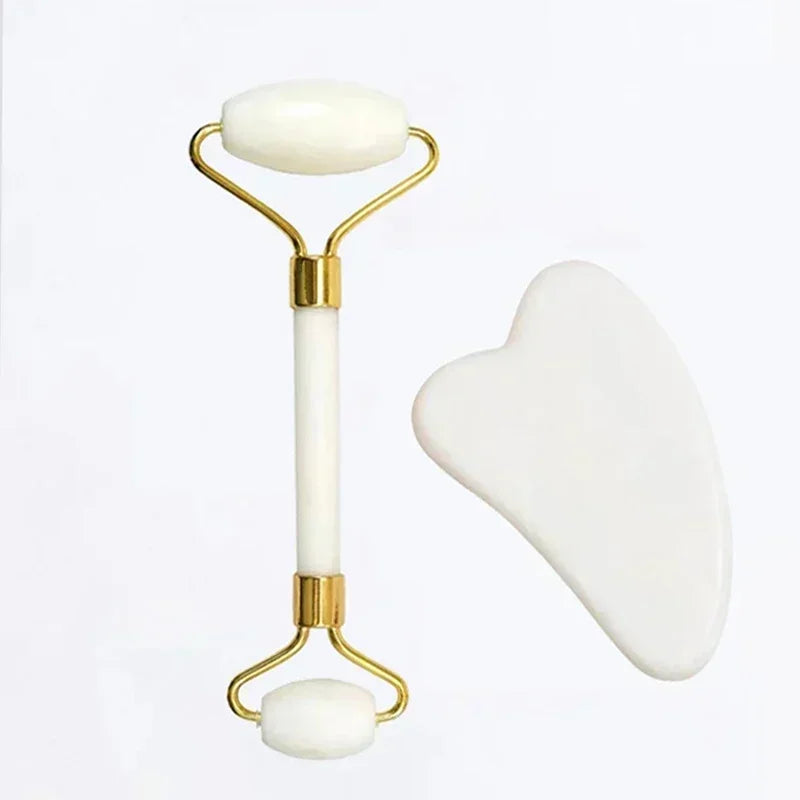 Natural Jade Roller Face Gua Sha Natural Stone Body Neck Massager Acupoint Eye Care Spa Massage Tools Massage Visage Lifting Raynovia