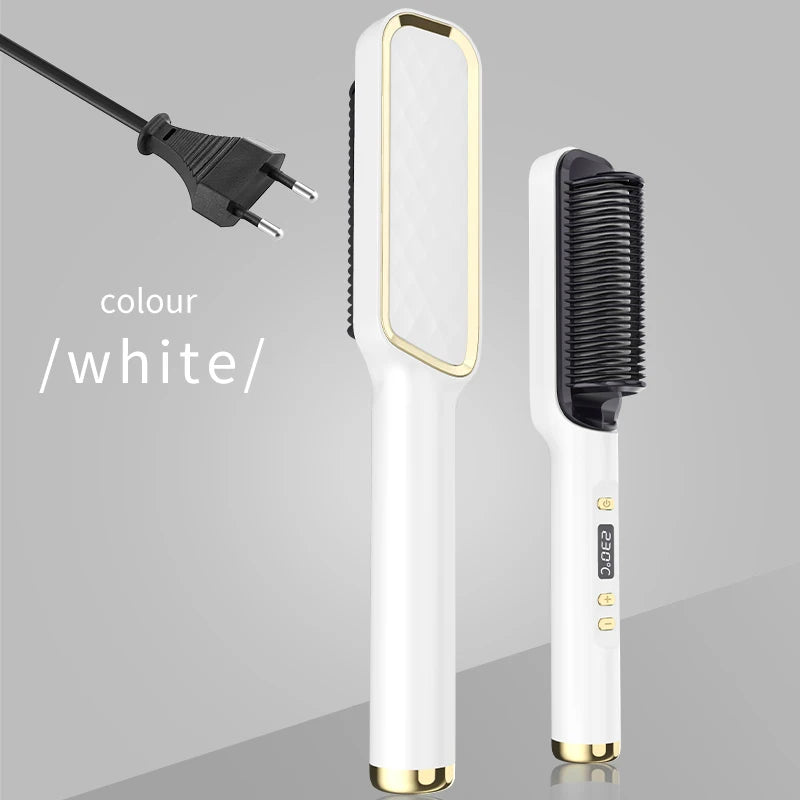 Electric Hot Comb Multifunctional Straight Hair Straightener Comb Negative Ion Anti-Scalding Styling Tool Straightening Brush Raynovia