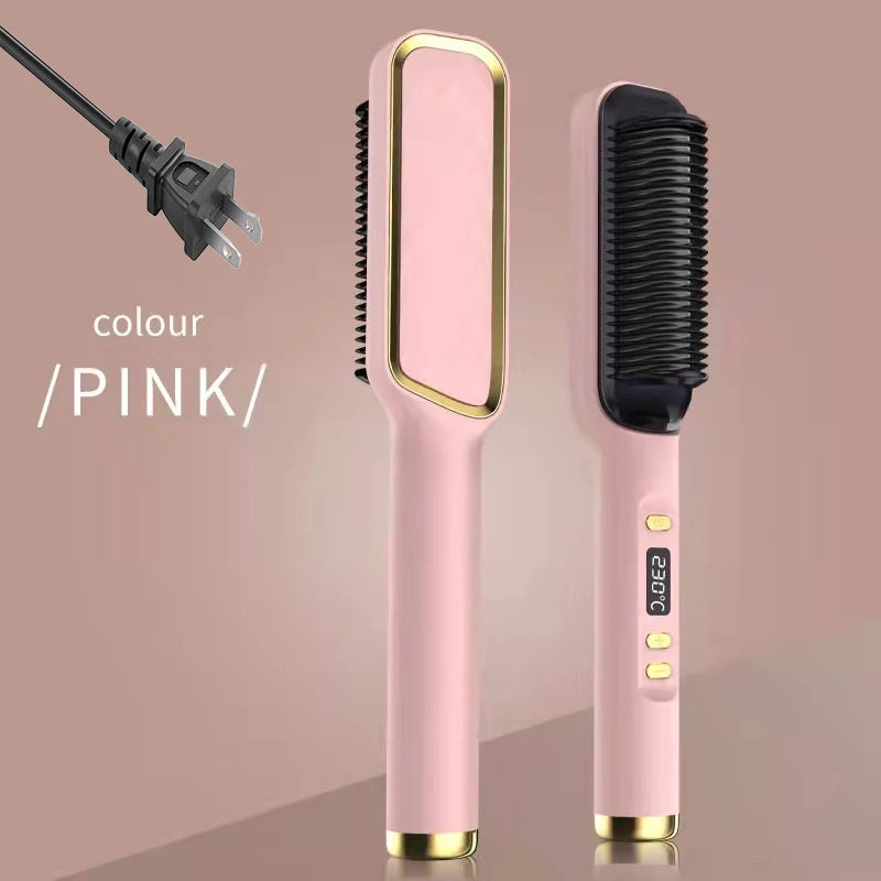 Electric Hot Comb Multifunctional Straight Hair Straightener Comb Negative Ion Anti-Scalding Styling Tool Straightening Brush Raynovia