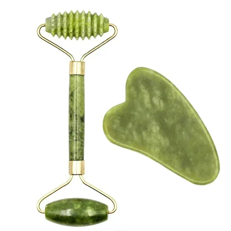 Natural Jade Roller Face Gua Sha Natural Stone Body Neck Massager Acupoint Eye Care Spa Massage Tools Massage Visage Lifting Raynovia