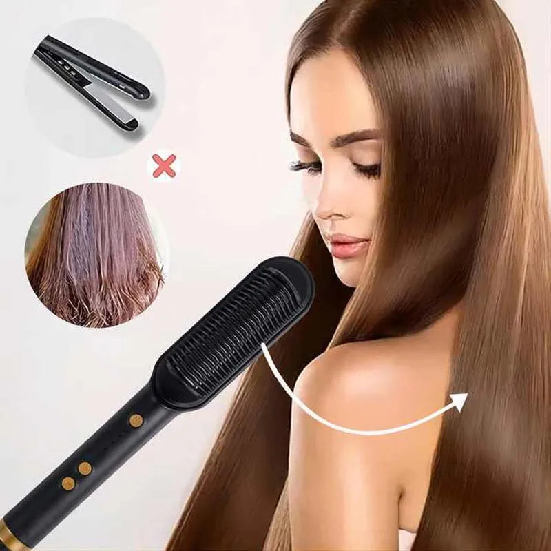 Electric Hair Straightener Brush Professional Fashion Fast Heating Ceramic Hair Straightener Raynovia