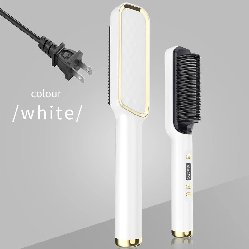 Electric Hot Comb Multifunctional Straight Hair Straightener Comb Negative Ion Anti-Scalding Styling Tool Straightening Brush Raynovia