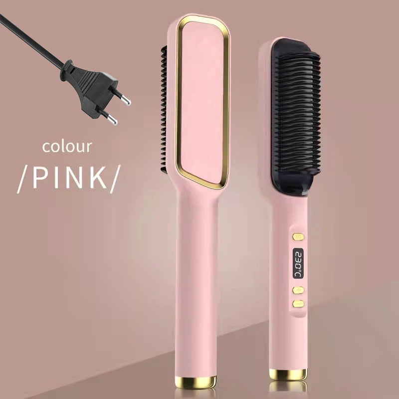 Electric Hot Comb Multifunctional Straight Hair Straightener Comb Negative Ion Anti-Scalding Styling Tool Straightening Brush Raynovia