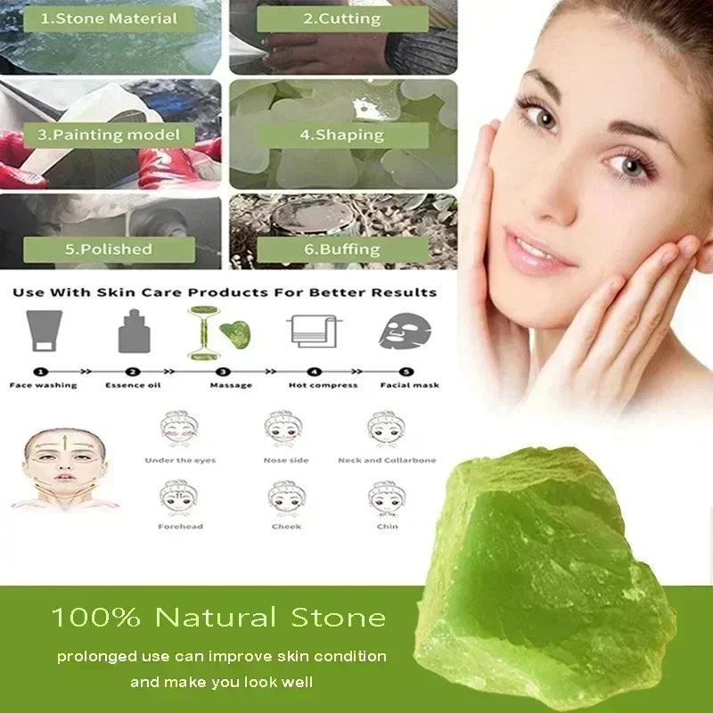 Natural Jade Roller Face Gua Sha Natural Stone Body Neck Massager Acupoint Eye Care Spa Massage Tools Massage Visage Lifting Raynovia