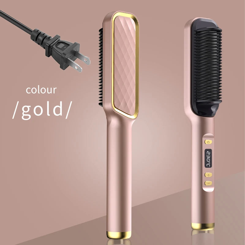 Electric Hot Comb Multifunctional Straight Hair Straightener Comb Negative Ion Anti-Scalding Styling Tool Straightening Brush Raynovia