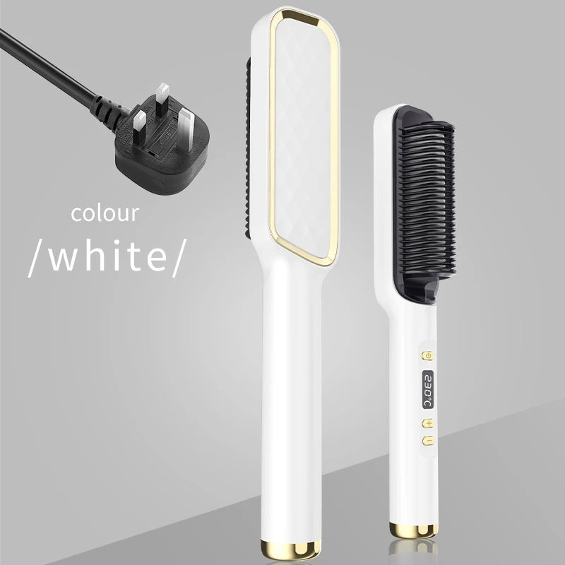 Electric Hot Comb Multifunctional Straight Hair Straightener Comb Negative Ion Anti-Scalding Styling Tool Straightening Brush Raynovia