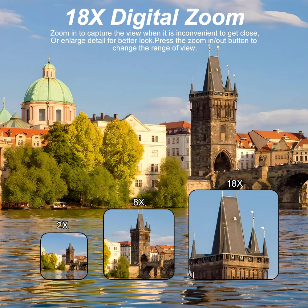 Compact Digital Photography Camera 4K 18X Digital Zoom Vintage Vlog Video Recorder YouTube 180° Flip Screen Selfile WiFi Web Cam Raynovia